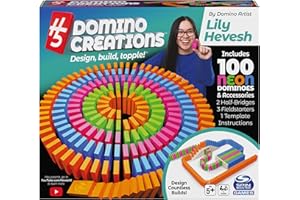 Spin Master Games, Lily Hevesh H5 Domino Creations 100-Piece Neon Dominoes Set, Kids Games, Building Toys, Classic Game, Domi