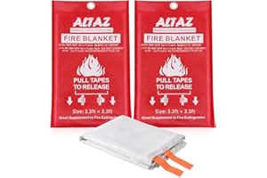 Emergency Fire Blanket for Home Kitchen - 39.4"x39.4" Flame Suppression Fiberglass Fire Blankets for Camping, Grill, Car, Off