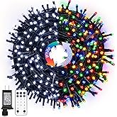 JMEXSUSS Color Changing Christmas Lights, 66ft 200 LED White & Multicolor String Lights Outdoor Waterproof with Timer Remote,