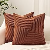 Topfinel Set of 2 Decorative Terracotta Throw Pillow Covers 18x18 Inch for Couch Sofa Bed, Farmhouse Boho Rustic Home Decor,S