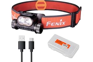 Fenix HM65R-T V2.0 Running Headlamp, 1600 Lumen White Light and Warm White Dual Beams, USB-C Rechargeable, Lightweight Long R