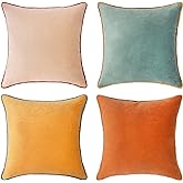 MONDAY MOOSE Decorative Throw Pillow Covers Cushion Cases, Set of 4 Soft Velvet Modern Double-Sided Designs, Mix and Match fo