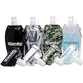 Activiva Collapsible Reusable Water Bottle with Carabiner Clip Light Weight Leak Proof Foldable Drinking Water Bottle - Non-T