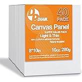 Canvas Boards for Painting 40 Pack, 8 inch x 10 inch Super Value Pack, Artist Canvas Panels for Oil & Acrylic Painting