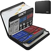 JUNDUN 5200℉ Fireproof Document Organizer, Multi-Pockets Accordion File Organizer with Zipper & Labels, Upgraded Heat Insulat