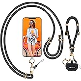 Universal Phone Lanyard with Wrist Strap, Adjustable Crossbody Cell Phone Lanyard Neck Strap and Wristlet Strap with 2 Lobste