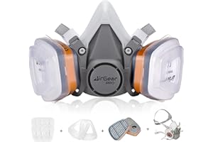 AirGearPro M-500 Reusable Respirator Mask with A1P2 Filters | Anti-Gas, Anti-Dust | Gas Mask Ideal for Painting, Woodworking,