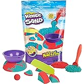 Kinetic Sand Mold n’ Flow, 1.5lbs Red and Teal Play Sand, 3 Tools Sensory Toys for Kids Ages 3+