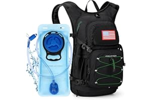 Maelstrom Hydration Backpack, Hiking Backpack with 2L Water Bladder, High Flow Bite Valve Water Backpack Men Women Lightweigh