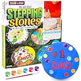 Made By Me Mix & Mold Stepping Stones, Make 4 DIY Personalized 7-Inch Ceramic Stepping Stones, Includes 3D Mold, Ceramic Pain