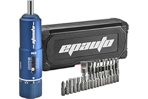 EPAuto FAT Torque Screwdriver Wrench for Gunsmithing | Bicycle Mechanics,10 to 80 inch-pound, 28 Bits Set, Blue