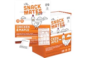 The New Primal Snack Mates Chicken & Maple Sticks, Gluten Free Healthy Snacks for Kids, Low Sugar High Protein Kids Snack for