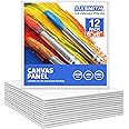 FIXSMITH Canvas Boards for Painting 6x6 Inch, Super Value 12 Pack White Blank Canvas Panels, 100% Cotton Primed, Painting Art