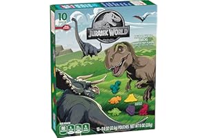 Jurassic World Fruit Flavored Snacks, Treat Pouches, 0.8 oz, 10 ct