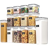 Vtopmart 14pcs Food Storage Containers Set, Kitchen & Pantry Organizers and Storage, BPA-Free Plastic Airtight Pantry Storage