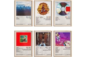 ManRule Kanye West Poster Set of 6 Album Cover Posters 8 by 12 inch Music Posters for Room Aesthetic Canvas Wall Art for Teen