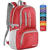 ZOMAKE Lightweight Packable Backpack - 35L Light Foldable Hiking Backpacks Water Resistant Collapsible Daypack for Travel(Red