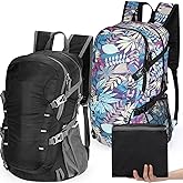 SilTriangle 2 Pieces Large Hiking Packable Backpack for Travel 40l Folding Lightweight Packable Daypack Lightweight Backpack 