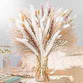 Natural Pampas Grass 8kind grass Mix Bouquet | Dried Pampas Bouquet for Wedding Boho Flowers Home Table Decor Desk Decor, Rus