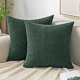 EMEMA Throw Pillow Covers Corduroy Decorative Soft Striped Square Cushion Covers Spring Pillowcases for Couch Sofa Bedroom Ch