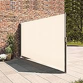 138" x 71" Retractable Side Awning,Waterproof & UV-Resistant,Folding Privacy Screen Room Divider Roll Up Balcony（Beige）