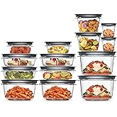 Rubbermaid 28-Piece Food Storage Containers with Snap Bases for Easy Organization and Lids for Lunch, Meal Prep, and Leftover