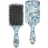 Wet Brush Paddle Shine Enhancer with Argan Oil, Distressed Wood - Ultra-Soft IntelliFlex Detangling Bristles with Boar Bristl