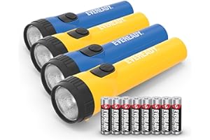 EVEREADY LED Flashlights , Bright Flashlights for Emergencies and Camping Gear, Flash Light with AA Batteries Included, Blue/