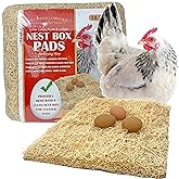 Nest Box Pads for Chicken Nesting Boxes - 13 x 13 Pads Made in USA from Sustainably Sourced Aspen Excelsior (10 Pack)