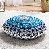 Codi Meditation Floor Pillow, Round Large Pillows Seating for Adults, Bohemian Mandala Circle Cushion for Outdoor Fireplace Y