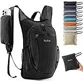 Uselike 10L Small Hiking Backpack Travel Daypack Lightweight Packable Back Pack for Women Men(Black)