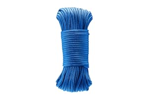 Amazon Basics 550 Type III Paracord, 7-Strand Core, High Strength - 5/32 Inch x 100 Foot (4mm x 30m), Blue