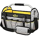 Aupofit 16 Inch Tool Bag, Foldable Open Top Tool Bag Organizer for Easy Tool Access, Water-Resistant Construction, Electricia