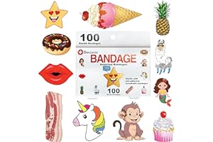 BioSwiss Bandages, Assorted Animal, Fun, and Food Shaped Self Adhesive Bandage, Latex Free Sterile Wound Care, 100 Count