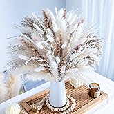 96PCS Natural Dried Pampas Grass Boho Home Decor Bouquet Phragmites Dried Flowers Bouquet for Wedding Floral Arrangements Hom