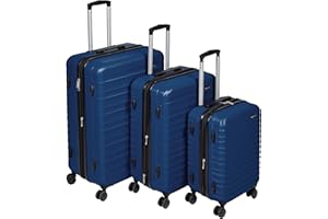 Amazon Basics 3-Piece Luggage Sets (20", 24", 28"), Suitcase with Wheels, Hardside Expandable Suitcase With Four Spinner Whee