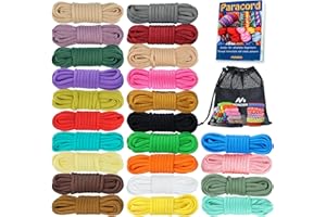 MONOBIN Paracord 550 Combo kit, 24 Colors 10ft Paracord Rope with Instruction, Multifunction Parachute Cord for Making Paraco