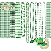 24PCS St. Patricks Day Beads Necklace, 9 kinds of St Patricks Beads Accessories, Metallic Irish Shamrock Beer Mug Coins Penda
