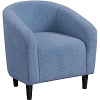 Yaheetech Accent Barrel Chair, Boucle Fabric Club Chair, Furry Sherpa Elegant Armchair with Cozy Soft Padded, Suitable for Li