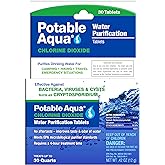 Potable Aqua Chlorine Dioxide Water Purification Tablets - 30 Count