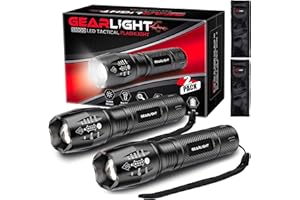 GearLight LED Flashlights - Mini Camping Flashlights with High Lumens, 5 Modes, Zoomable Beam - Powerful, Bright, and Versati