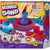 Kinetic Sand, Sandisfying Set with 2lbs of Sand and 10 Tools, Play Sand Sensory Toys for Kids Ages 3 and up