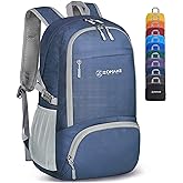 ZOMAKE Lightweight Packable Backpack 30L - Foldable Hiking Backpacks Water Resistant Compact Folding Daypack for Travel(Navy 