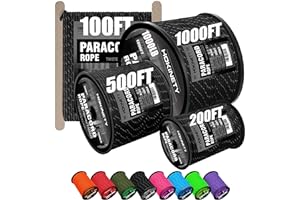 Reflective Paracord Rope 1000Ib - 100ft 200ft 500ft 1000ft 4mm 12 Strand para Cords Lanyard Utility Parachute Cord for Tent C