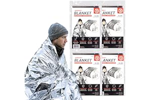 72 HRS MIL-SPEC Emergency Space Blankets – Mylar Survival or Emergency Thermal Blankets for Camping, Hiking, Marathon, First 