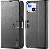 TUCCH Case for iPhone 14 Wallet Case 5G, [RFID Blocking] 4 Card Holder Stand [Shockproof TPU Interior Case] PU Leather Magnet