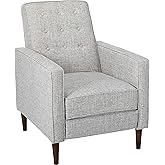 Christopher Knight Home Macedonia Mid Century Modern Tufted Back Fabric Recliner (Light Grey Tweed).