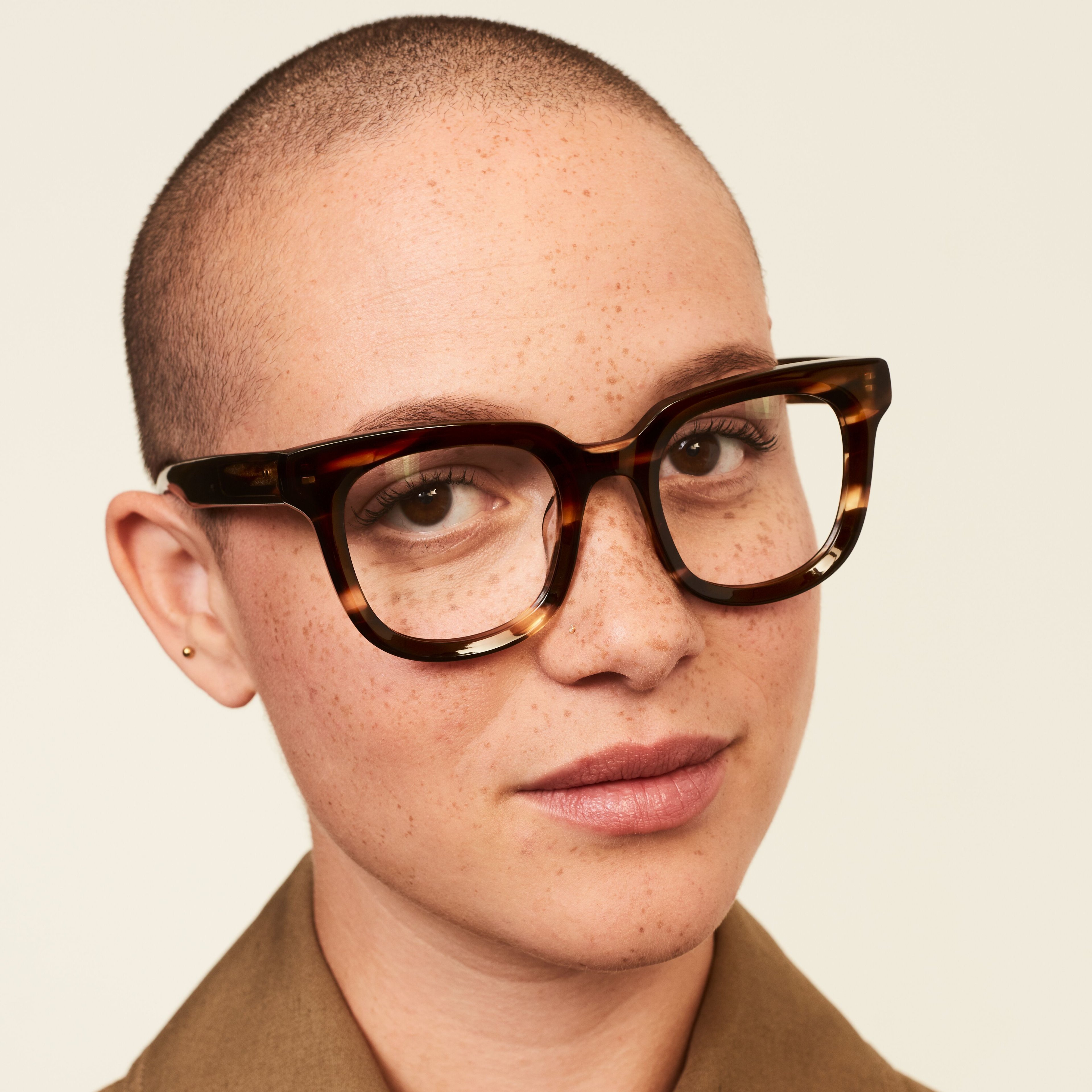 Ace & Tate Glasses | Round Bio acetate in Brown, Orange