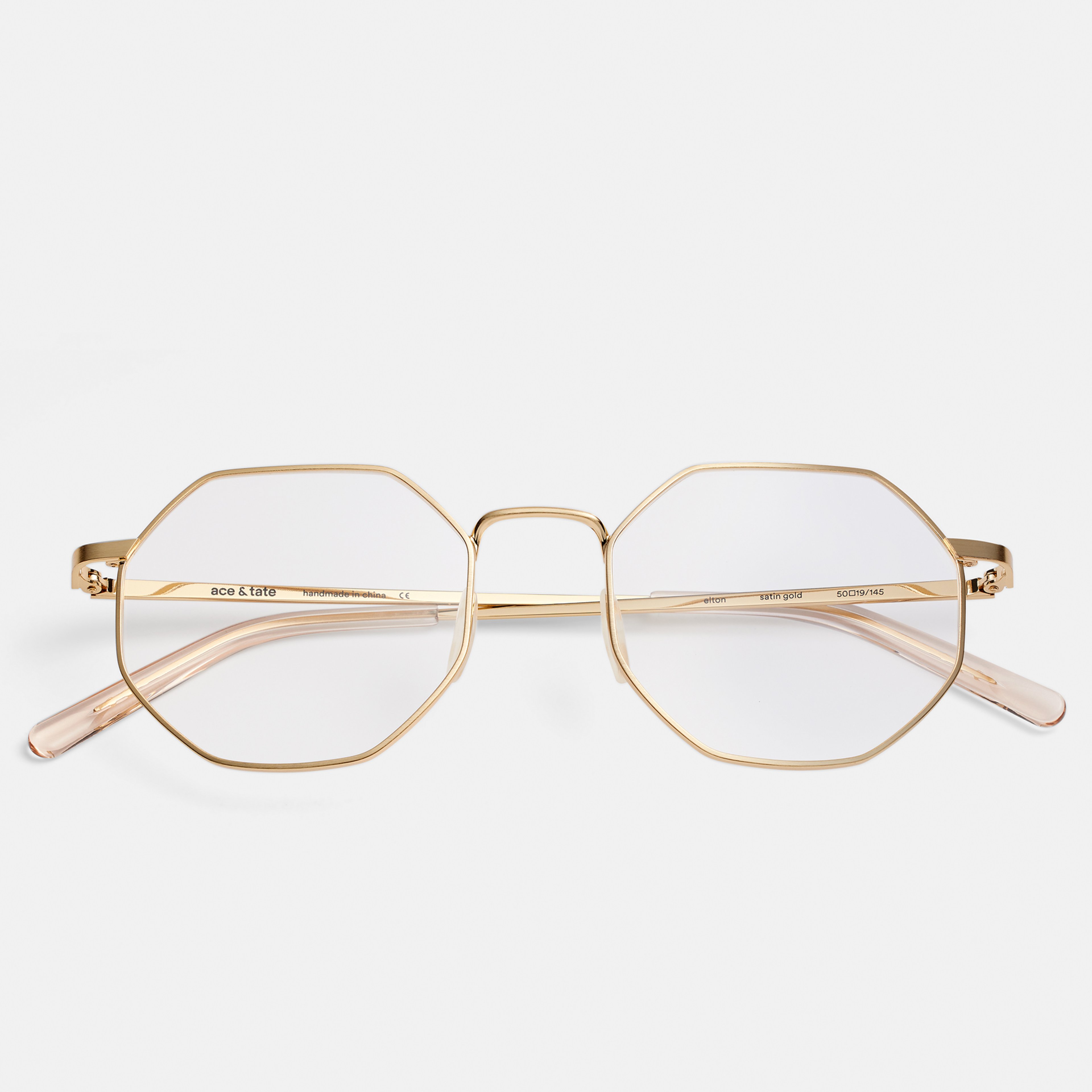 Ace & Tate Glasses | hexagonal Metal in Gold