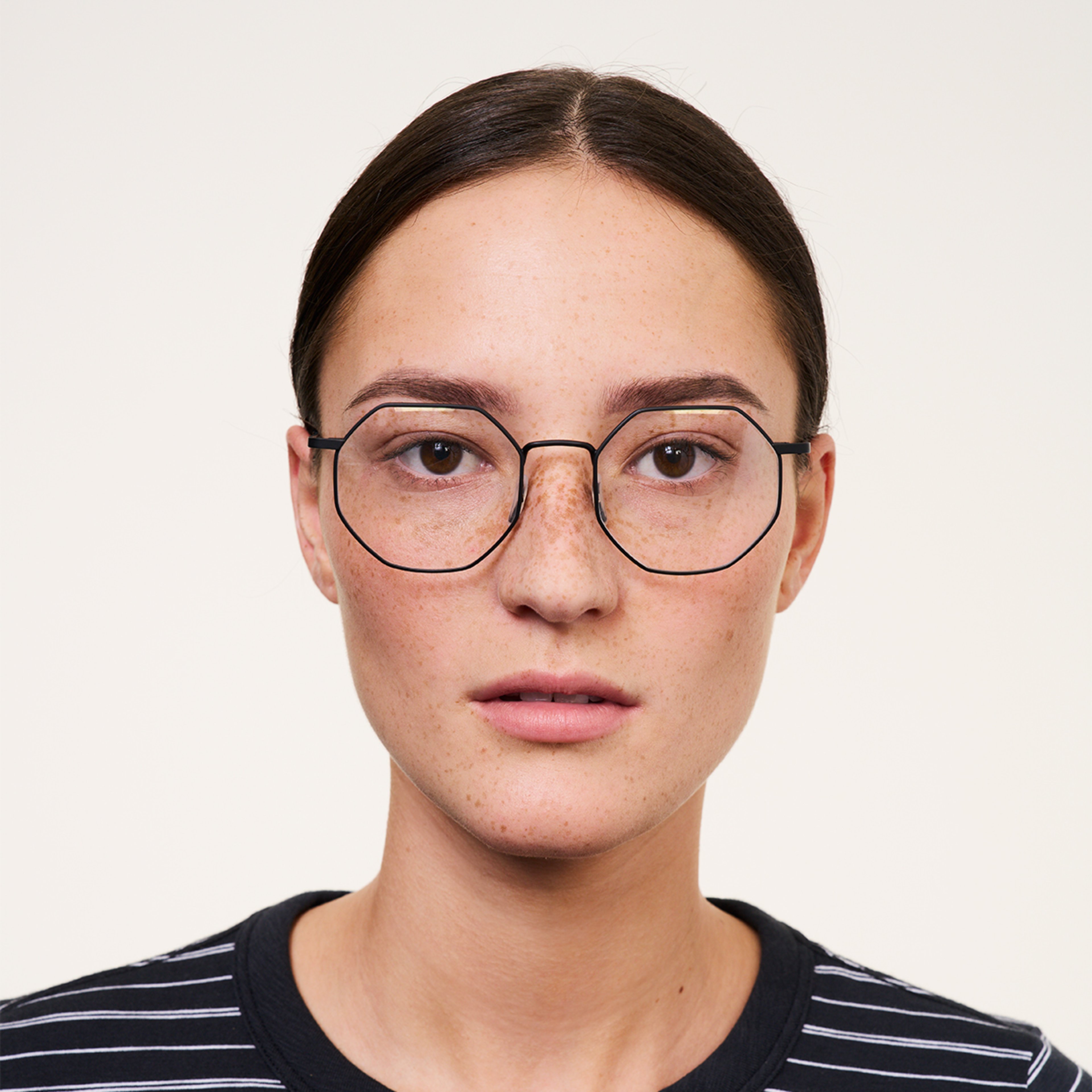 Ace & Tate Glasses | hexagonal Metal in Black